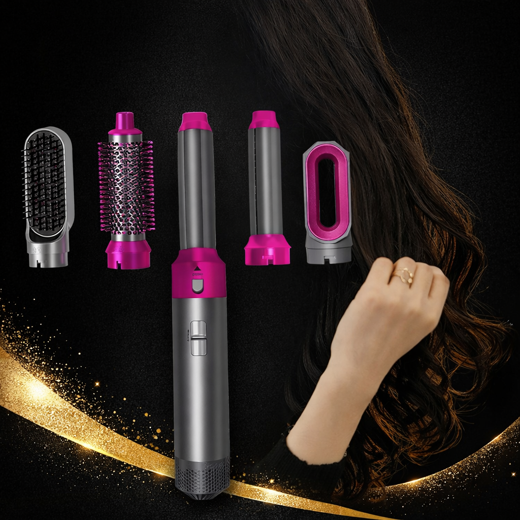 Muti-Functional 5 IN 1 Hair Styling Tool Detachable Hot Air Brush Hair Dryer with Comb