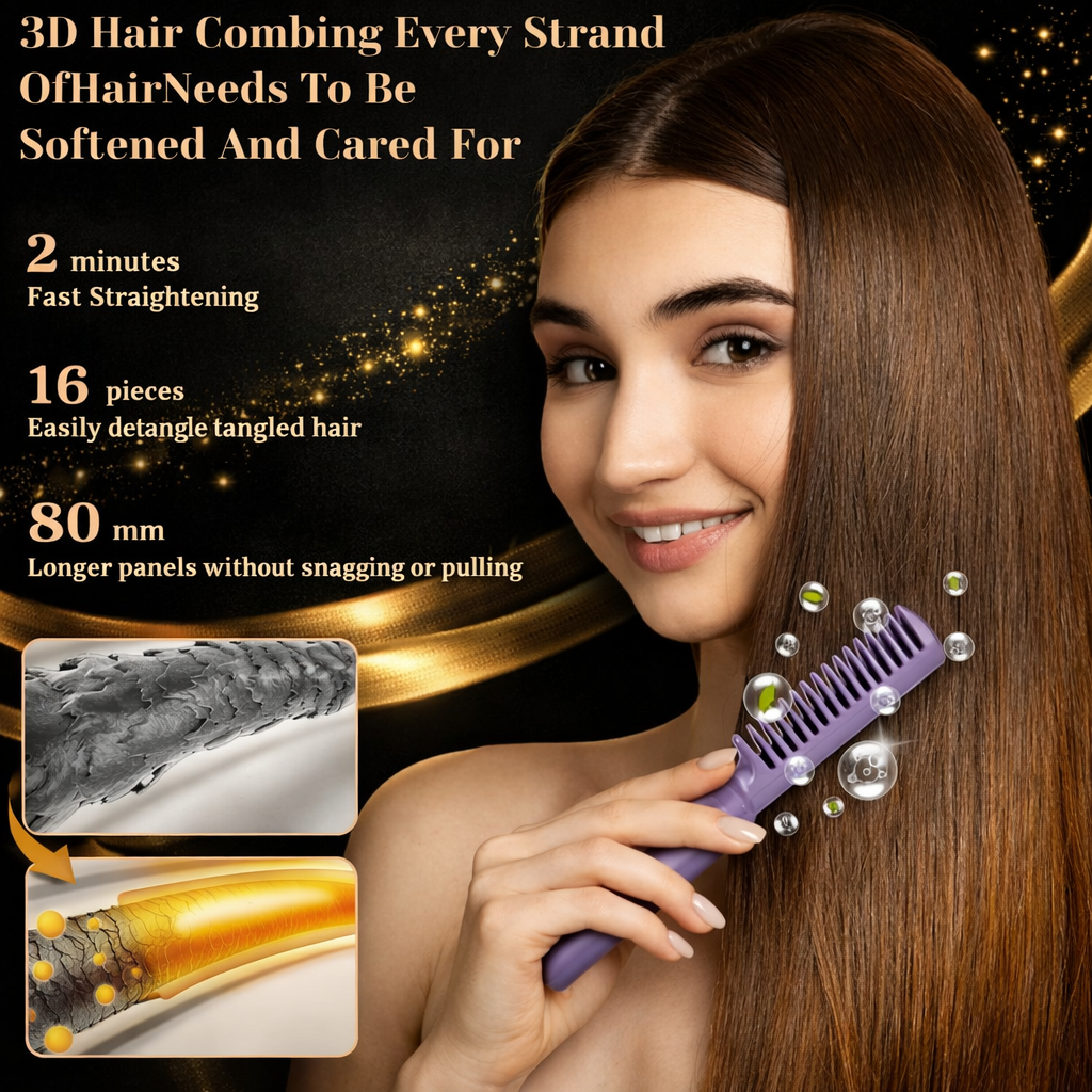 Meneflix Portable Mini Hair Straightener Cordless Rechargeable Mini Adjustable Hair Straightener Hot Comb